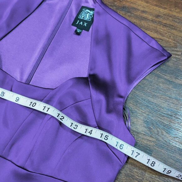 Jax Women's Purple Sleeveless Polyester/Nylon Blend Sheath Dress Size 10 - Picture 8 of 11